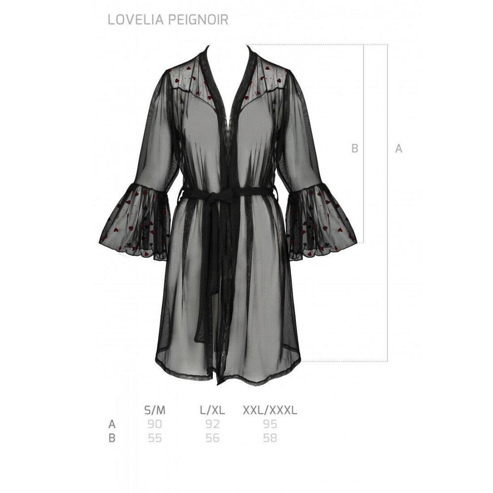 Повітряний пеньюар Passion LOVELIA PEIGNOIR XXL/XXXL, black Sex Aura Київ - фото 7
