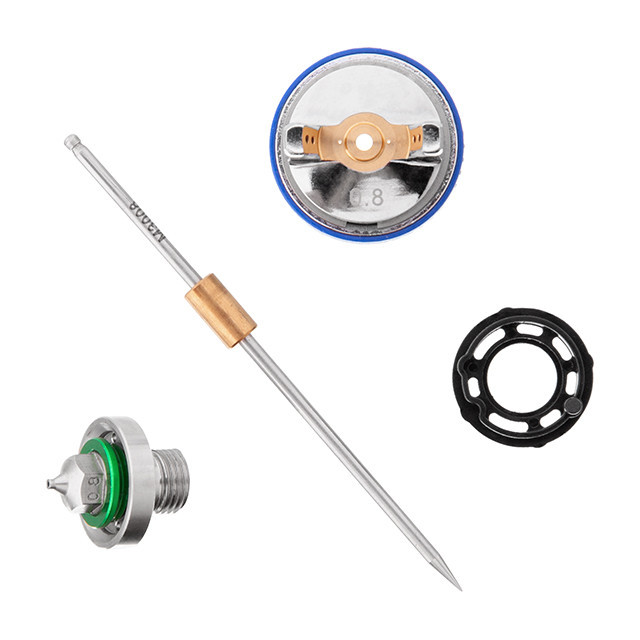 Комплект форсунки 0,8 мм для фарбопульта HVLP II mini PT-0128 (дюза, повітряна головка, голка) INTERTOOL PT-2105 Київ - фото 1