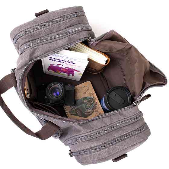 Дорожня сумка текстильна Сіра (Vintage) Київ