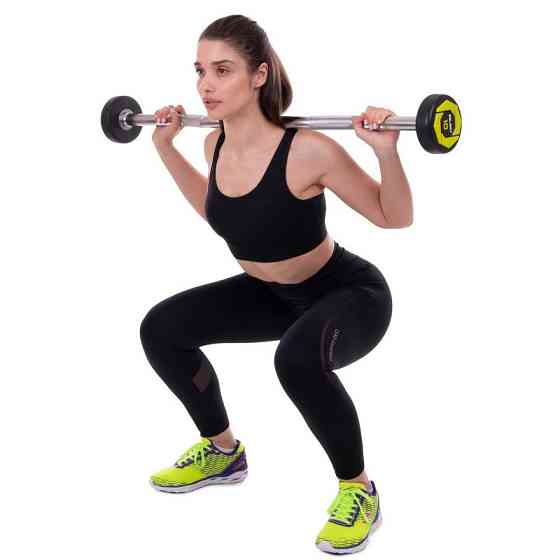 Штанга фиксированная изогнутая полиуретановая Zelart 2690-10 длина 102 см 10 кг Киев