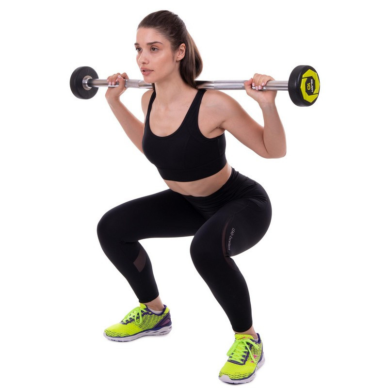 Штанга фиксированная изогнутая полиуретановая Zelart 2690-10 длина 102 см 10 кг Киев - изображение 6