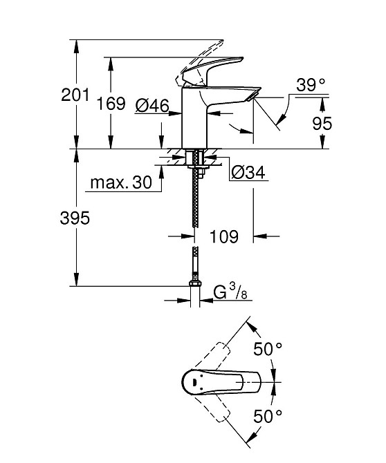 Змішувач для раковини Grohe Eurosmart S-Size (324672433) ( 25730 ) Харьков - изображение 6