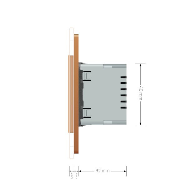 Світильник для сходів підлоги золотий, скло, 2700K, 230В, 0.35Вт Livolo (VL-C7FCL1-2AP) Коломия - фото 5