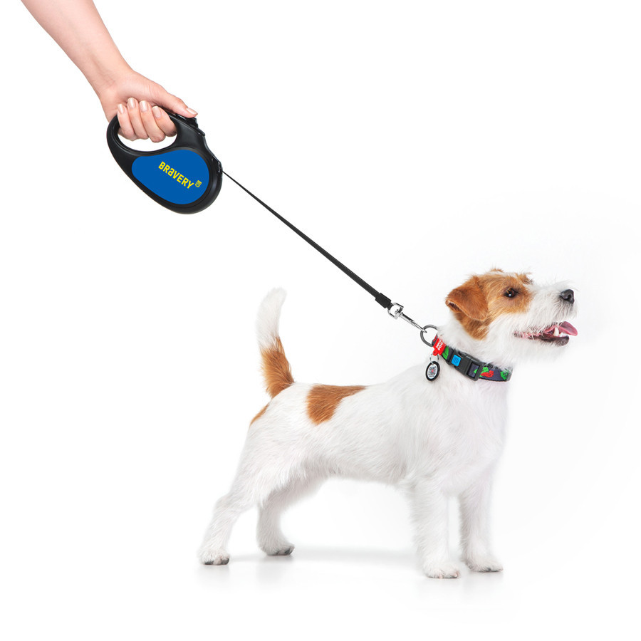 Повідець-рулетка для собак WAUDOG R-leash, малюнок "Сдрібність", S, до 15 кг, 5 м, світловідбивна стрічка чорний Вінниця - фото 6