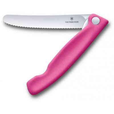 Кухонный нож Victorinox SwissClassic Foldable Paring 11 см Serrated Pink (6.7836.F5B) Винница