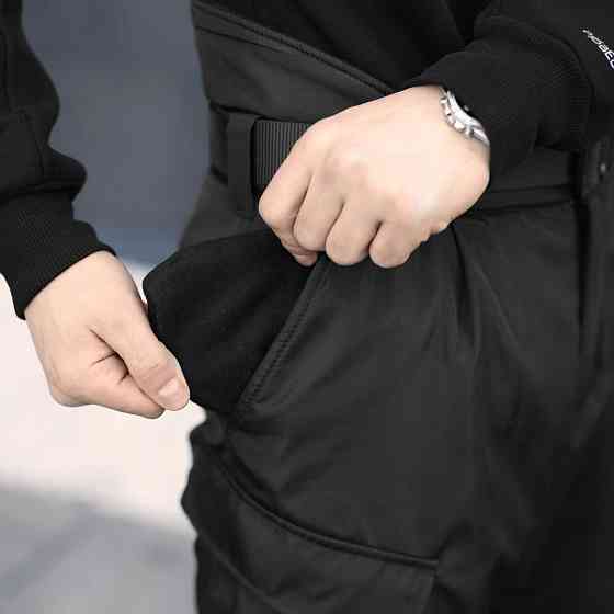 Мужские ватные зимние штаны Pobedov Fight. Черные зимние мужские зимние брюки Киев