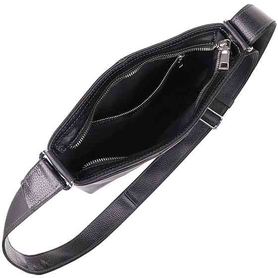 Красивая сумка через плечо для мужчин из натуральной кожи GRANDE PELLE 22883 Черная Киев
