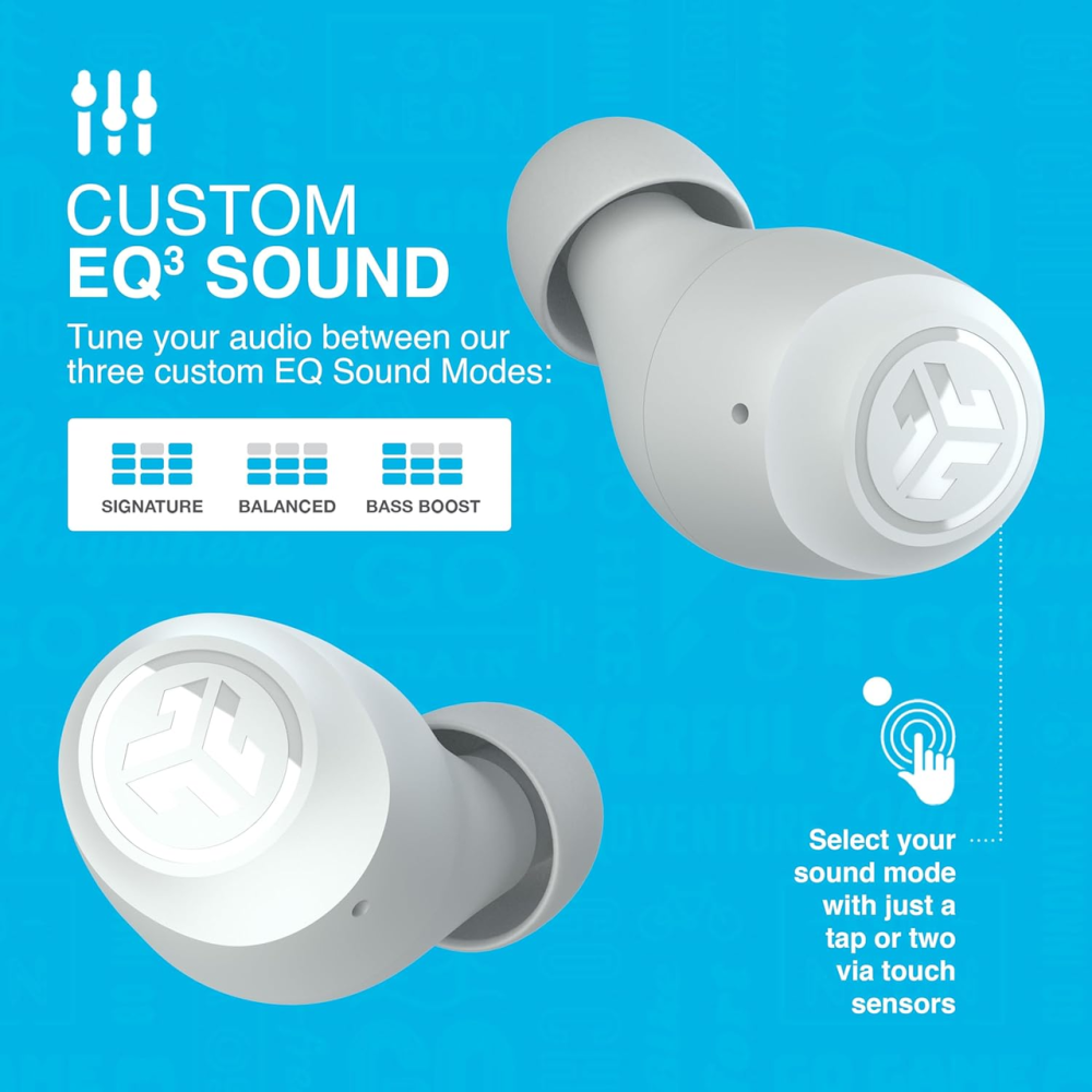 Бездротові навушники JLab Go Air Pop+ White Bluetooth-навушники з мікрофоном акумуляторні вологозахищені Хмарно-білі Київ - фото 9