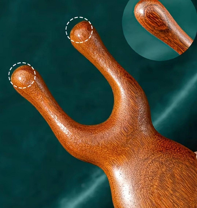 Дерев’яний масажер для обличчя та вух, масажер для носа та точок, ручний масажер з натурального дерева Київ - фото 7