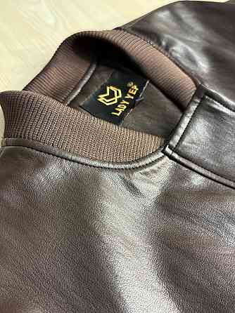 Куртка женская Lady Yep 10048 бомбер из экокожи оверсайз коричневая, коричневый, S Киев