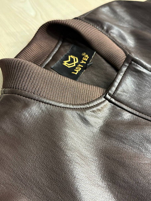 Куртка жіноча Lady Yep 10048 бомбер з екошкіри оверсайз коричнева, коричневий, S Київ - фото 6