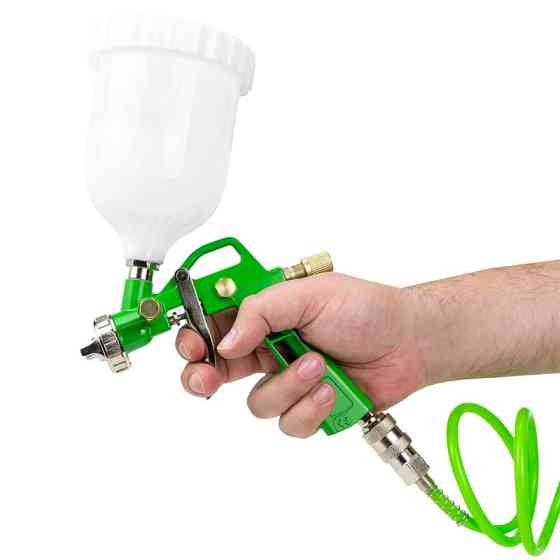 Фарборозпилювач H-827-2V з верхнім пластиковим бачком 600 мл у комплекті з аксесуарами, набір 5 пр. RockForce Одеса