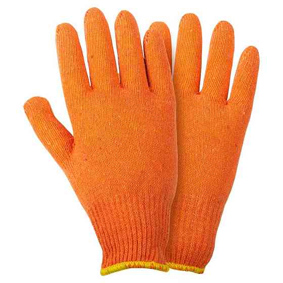 Рукавиці трикотажні без точкового ПВХ покриття р10 Лайт (жовтогарячі) КРАТНО 12 парам GRAD (9441845) Київ