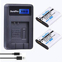 Комплект зарядний пристрій та 2 акумулятори на 1300 mAh DuraPro для Canon NB-6L Луцьк - фото 1