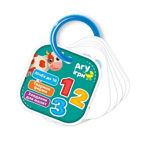 Детские обучающие карточки на кольце 