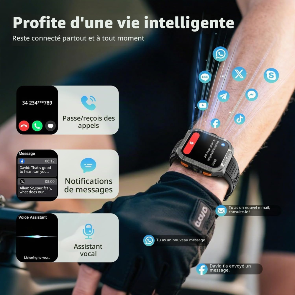 Смартгодинник Blackview W80 Pro, GPS, Bluetooth-дзвінки, 1,91″, 900 мАг, IP68, 115+ спортрежимів, чорний Київ - фото 7