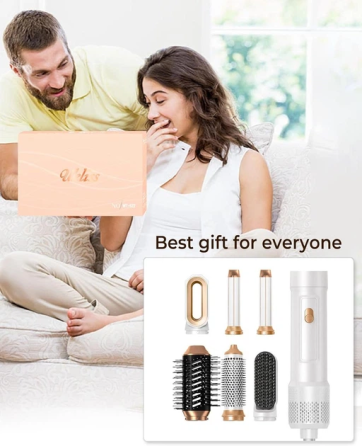 Мультистайлер 6 в 1 UKLISS Air Styler: Фен-щетка с эффектом Coanda, ионизация, керамика, стайлер для локонов и объема, Белый Киев