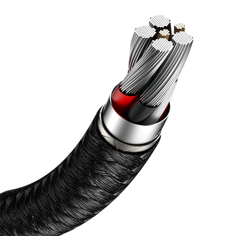 Кабель Baseus Cafule Series Metal Data Cable USB to Type-C 66W 0.25m Black Одеса - фото 6
