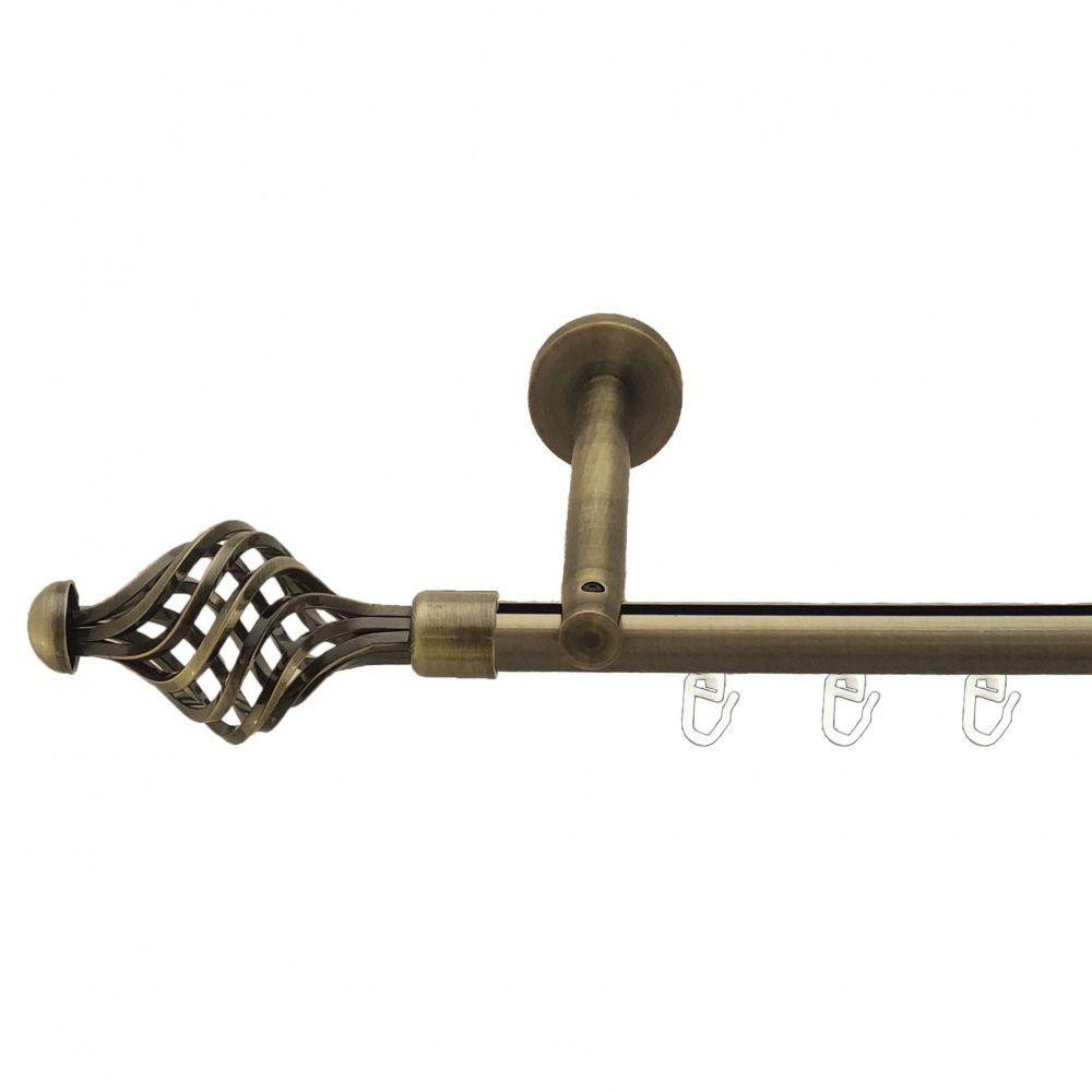 Карниз Orvit Арезо металевий однорядний циліндр+профіль (16 см) профільна труба  Антик 19 мм 240 см (7217944) Львов - изображение 1