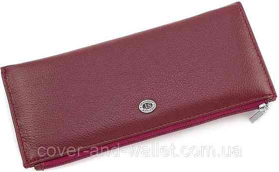 Бордовый тонкий женский кошелек на молнии ST 025 date red Киев