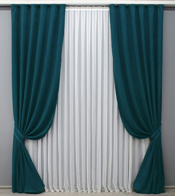 Шторная ткань микровелюр Petek цвет изумрудный 1494ш Киев - изображение 16