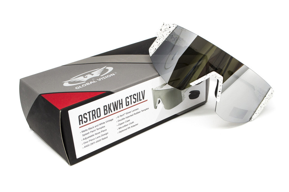 Окуляри захисні Global Vision Astro White (G-Tech™ silver), дзеркальні сірі в білій оправі (з можливістю установки діоптрійної Запорожье - изображение 8