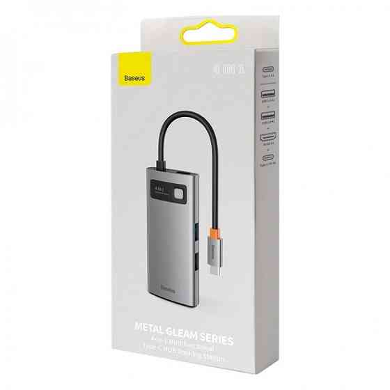 USB Hub Baseus Metal Gleam Series 4-in-1 Multifunctional Type-C Cерый (CAHUB-CY0G) Киев