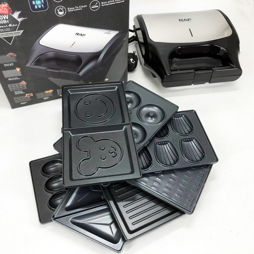 Прижимной гриль с поддоном RAF, Сэндвичница бутербродница со сменными панелями, Сендвичница 4в1 CM-35 Львов - изображение 18