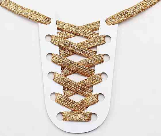 Шнурки блестящие глиттерные Оранжевый Смела