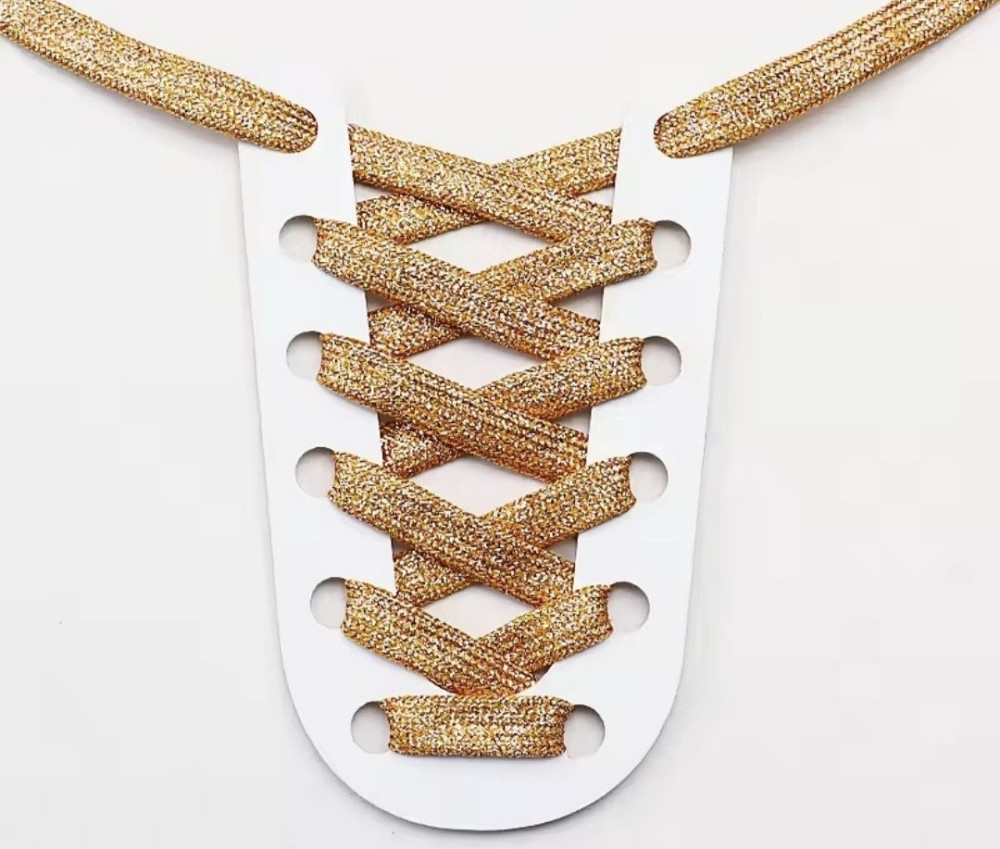 Шнурки блискучі глітерні Жовто-гарячий Сміла - фото 2