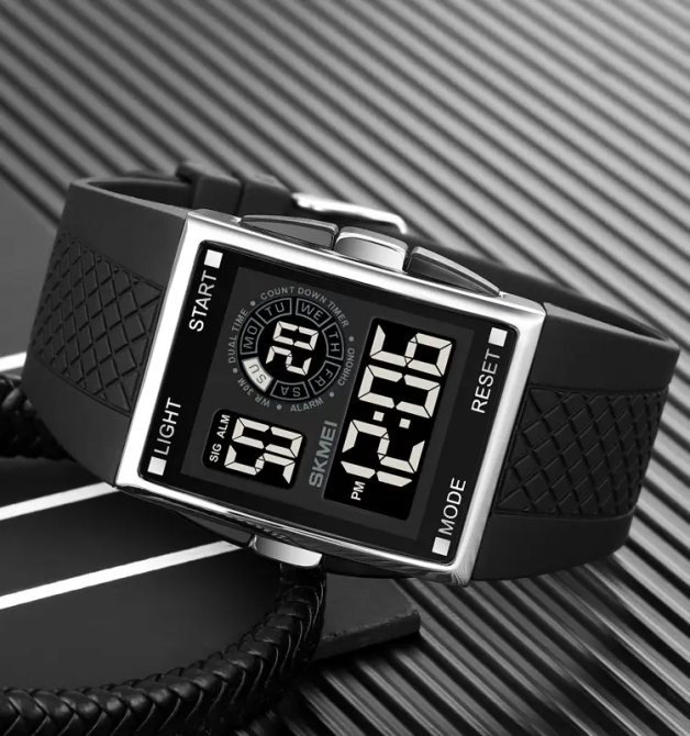 Мужские наручные кварцевые часы Skmei 1967 (Серебристые с черным) Винница - изображение 6