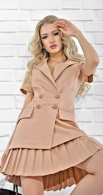 Стильний костюм зі спідницею в складку (42) Київ - фото 1