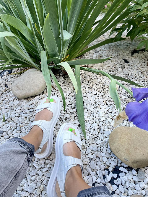 No brend Босоніжки жіночі 19-1 білі (літо, шкіра натуральна) (5087) 37р.38р.39р. Коломия - фото 2