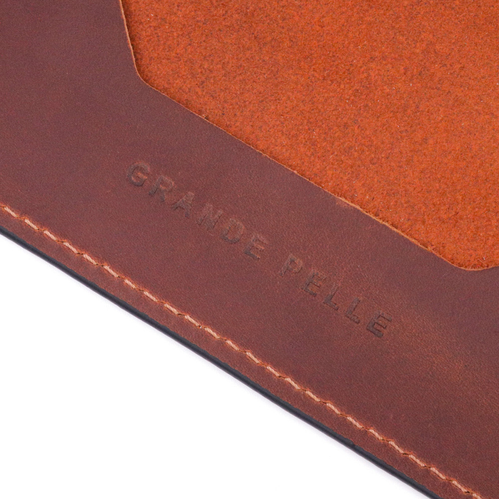 Обкладинка на паспорт у вінтажній шкірі Карта GRANDE PELLE 16772 Світло-коричнева Київ - фото 4