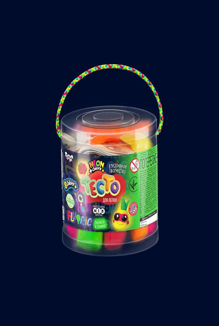 Креативна творчість "Тісто для ліплення "FLUORIC" туба 8 кольорів укр (12), шт Київ - фото 1