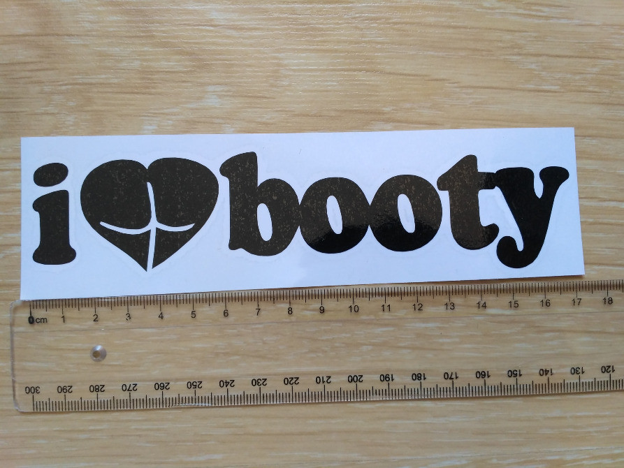 Наклейка на авто I Love Booty-Я люблю видобуток Чорна Київ - фото 4
