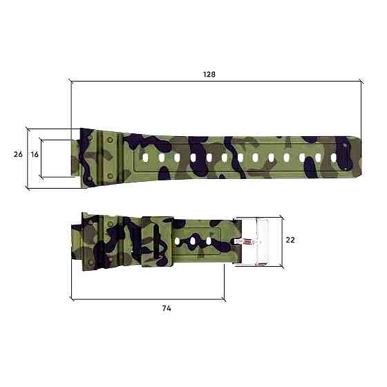 Ремешок для часов Skmei 1628CMGN Camo Green SBR Киев