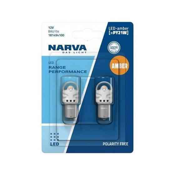 Комплект світлодіодних ламп NARVA 18149B2 PY21W LED Range Performance 12V BAU15s AMBER (2 шт) Харків