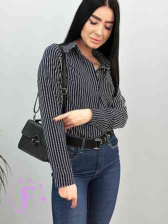 Сорочка з довгими рукавами у смужку "Sail" оптом | Норма | Розпродаж моделі Темно-синій, 42-44, вузька смужка Київ