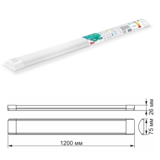 LED Світильник лінійний 36W 1,2м 6500К 220V TL-BN-36126 Titanum Житомир - изображение 2