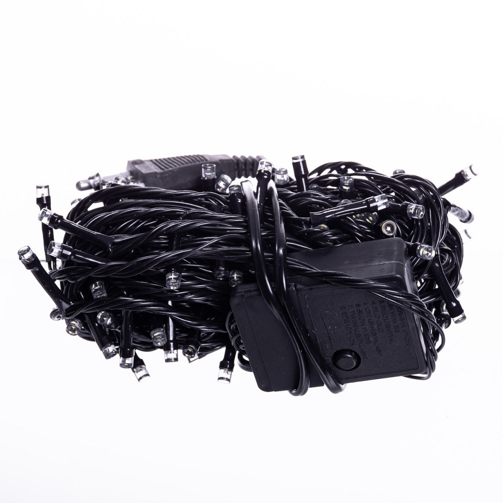 Новорічна гірлянда кімнатна нитка 10 м 120 LED чорний провід Білий W120LED10MBW Коломия - фото 4