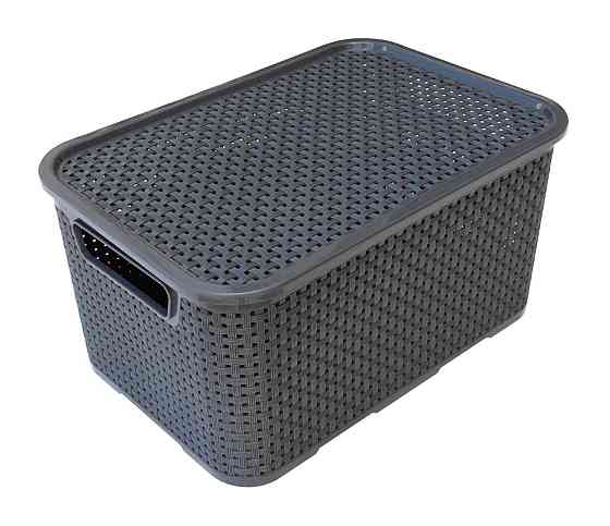 Корзина с крышкой и ручками Ротанг №3 (цвета в ассортименте) Харьков