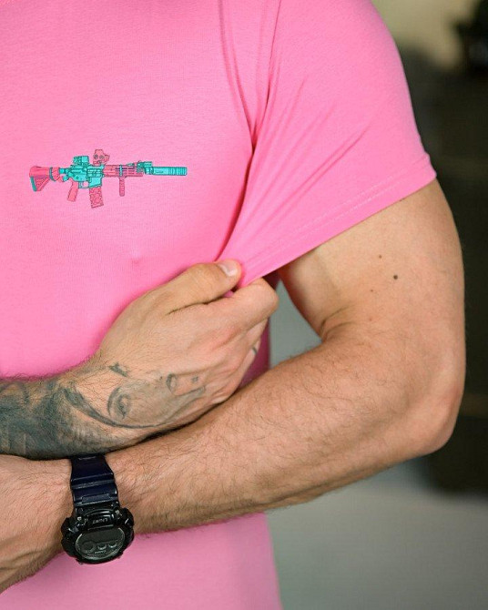 Тактическая футболка Gun pink ПП4657 Одесса - изображение 4