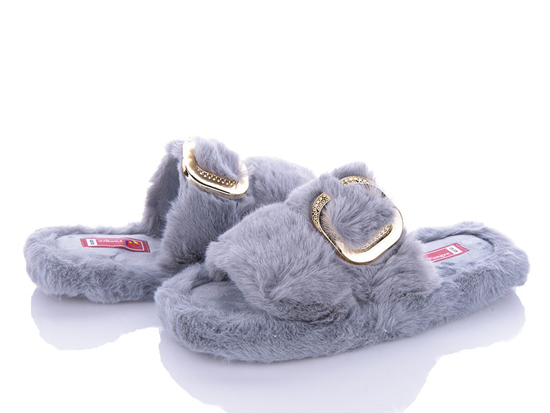 Жіночі кімнатні капці домашні хутряні Сірий Одеса - фото 2