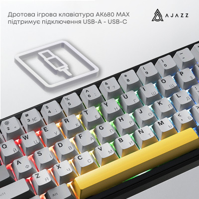 Клавиатура Ajazz AK680 MAX Magnetic Switch RGB USB Black (AK680-M-BGY-AW) Винница - изображение 5