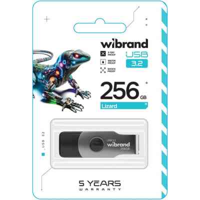 USB флеш накопичувач Wibrand 256GB Lizard Black USB 3.2 (WI3.2/LI256P9B) Вінниця