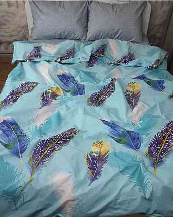 Ecotton Комплект постільної білизни Ecotton двоспальний Сімейний 150х215 см Пір'я блакитний (23 Коломыя