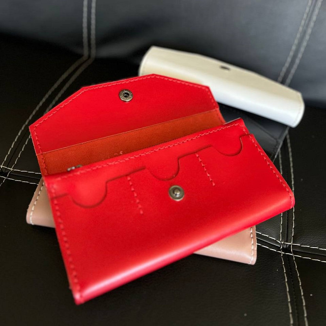 Гаманець Червоний клатч Флоренція шкіряний жіночий ручної роботи, стильний модний клатчMasterSem Київ - фото 4