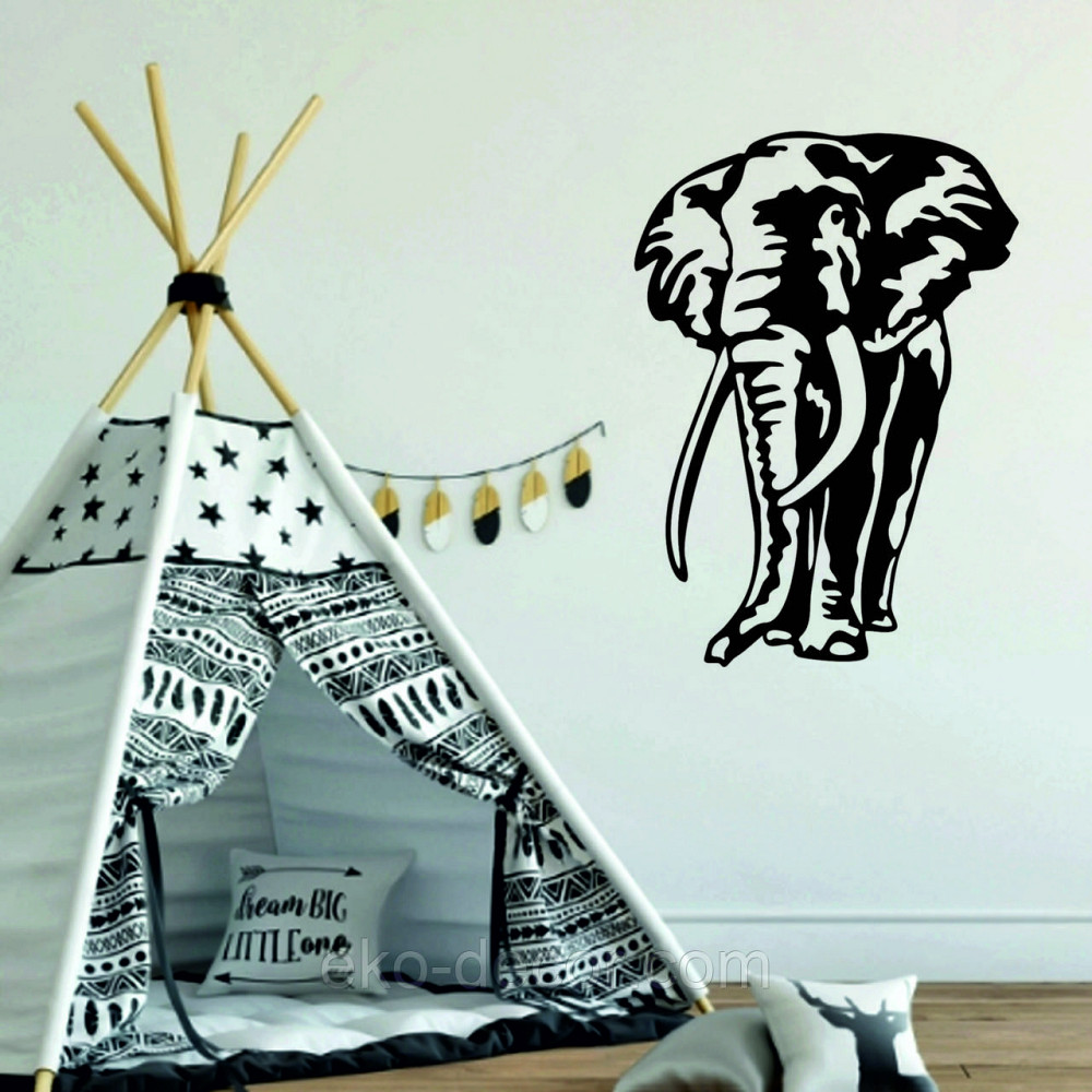 Декоративне настінне Панно «Слон», Декор на стіну 70*50 см, Чорний Київ - фото 9