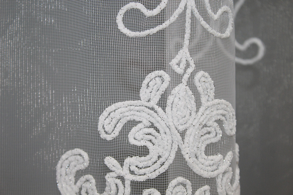 Тюль фатин з вишивкою, колір білий 1413т Київ - фото 6